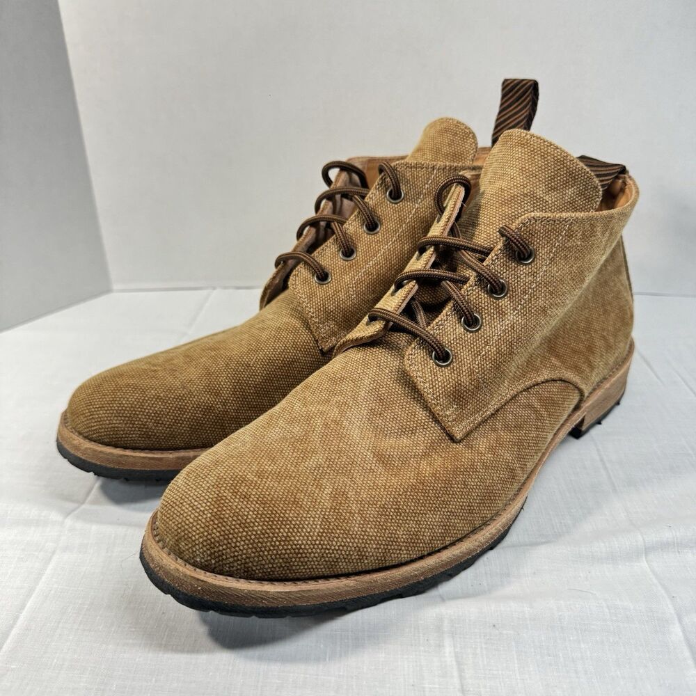 Billy Reid Canvas Chukka Boots Mens 10 Heavyweight Brown* Made In Itay Hand Made - Picture 9 of 16
